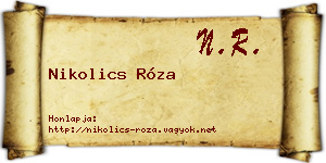 Nikolics Róza névjegykártya